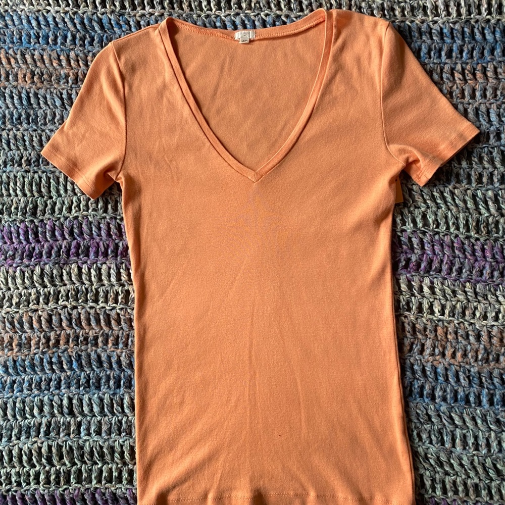 J. Crew Peach V Neck